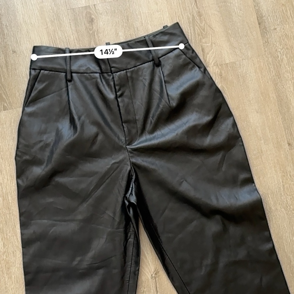 Zara Faux Leather Trousers pants - Picture 5 of 9